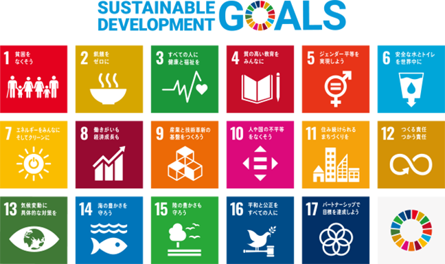 Sustainable Development Goals（持続可能な開発目標）2030年までに達成すべき17の目標